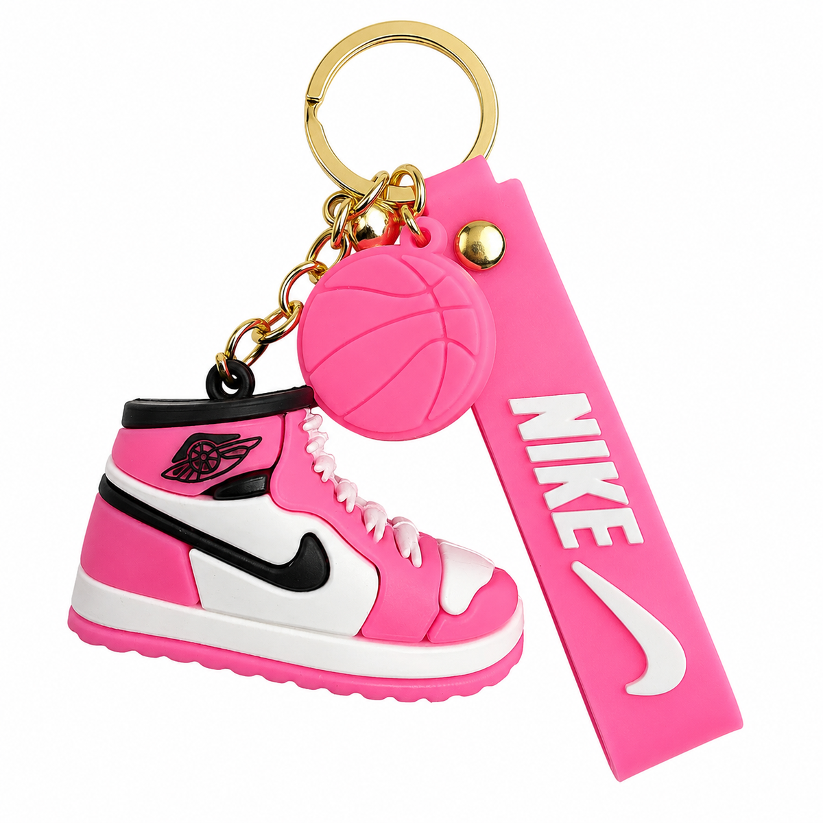 Nike-Style High-Top Sneaker Basketball Keychain & Bag Charm – Multiple Colors