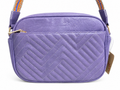 Purple Quilted Crossbody Bag with Colorful Adjustable Guitar Strap | Lightweight Everyday Purse