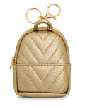 Mini Quilted Backpack Coin Purse Keychain – Faux Leather Bag Charm
