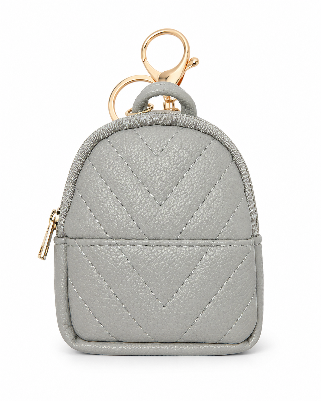 Mini Quilted Backpack Coin Purse Keychain – Faux Leather Bag Charm
