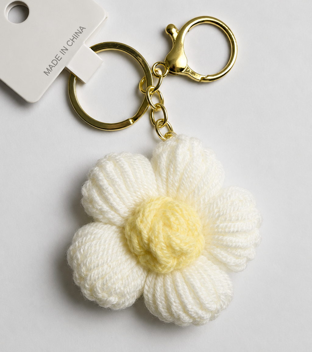 Crochet Flower Keychain – Choose Your Color