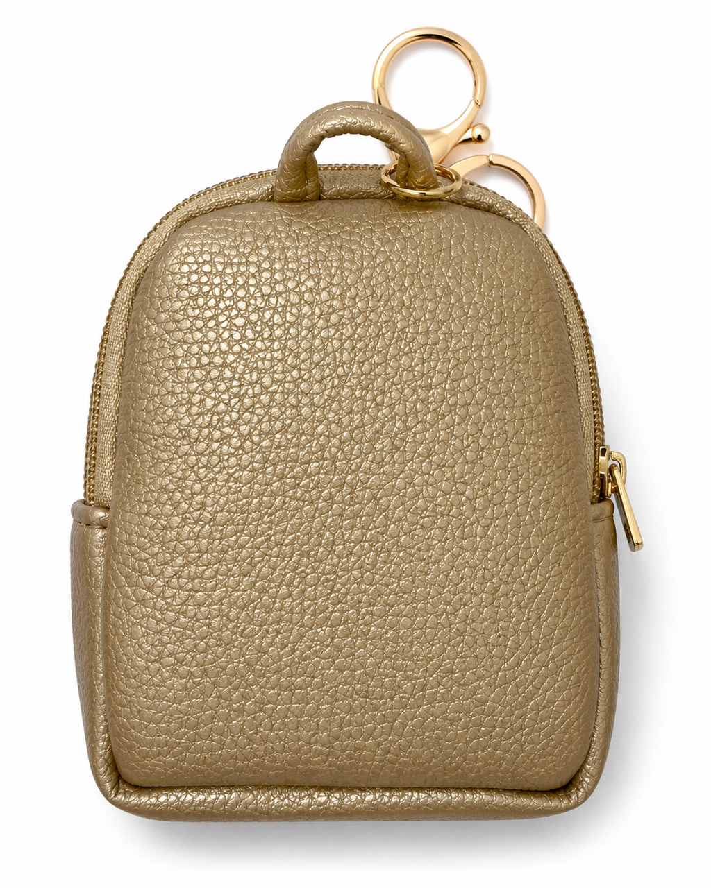 Mini Quilted Backpack Coin Purse Keychain – Faux Leather Bag Charm