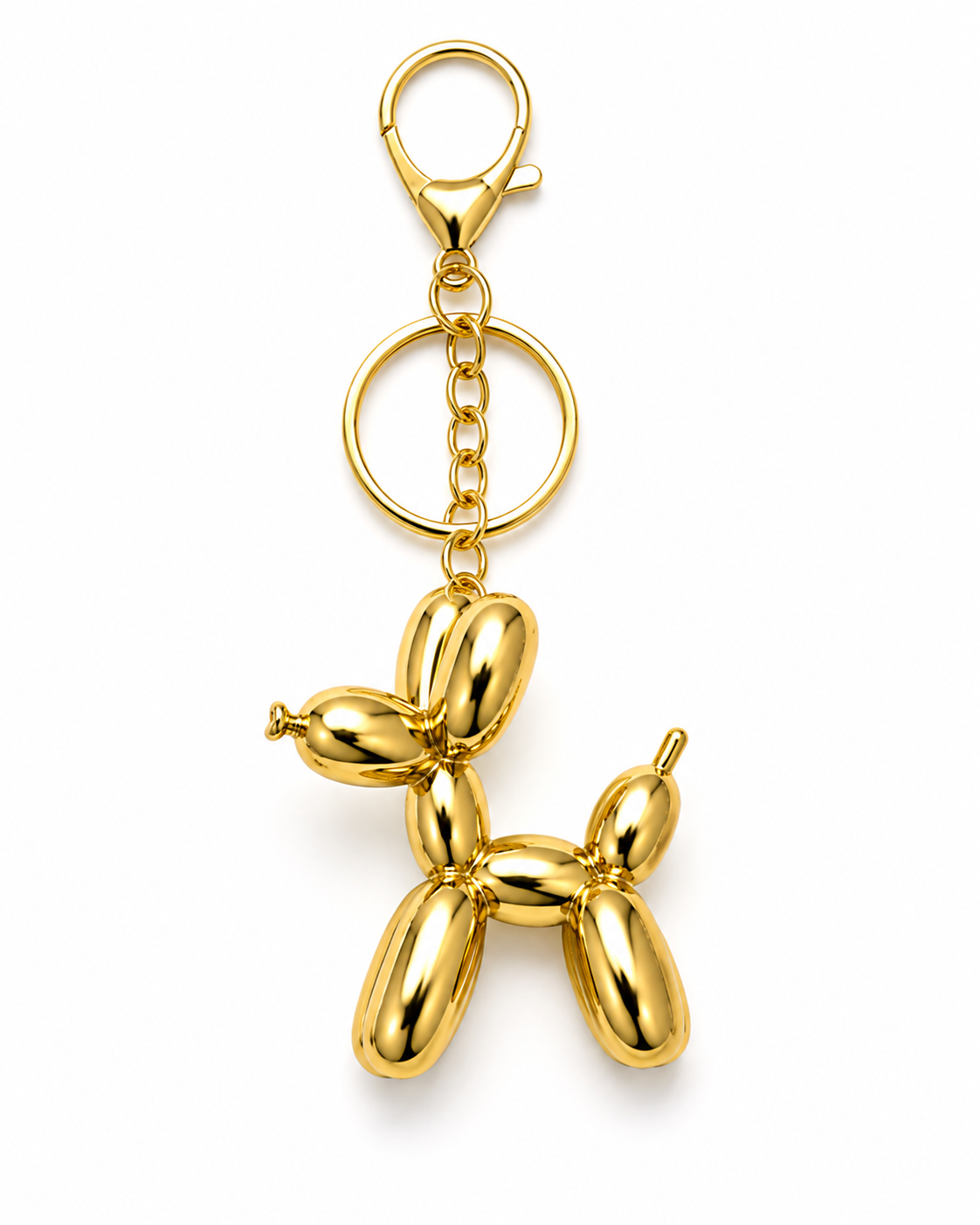 Metallic Iridescent Balloon Dog Keychain – Purse Bag Charm, Backpack Accessory & Dog Lover Gift