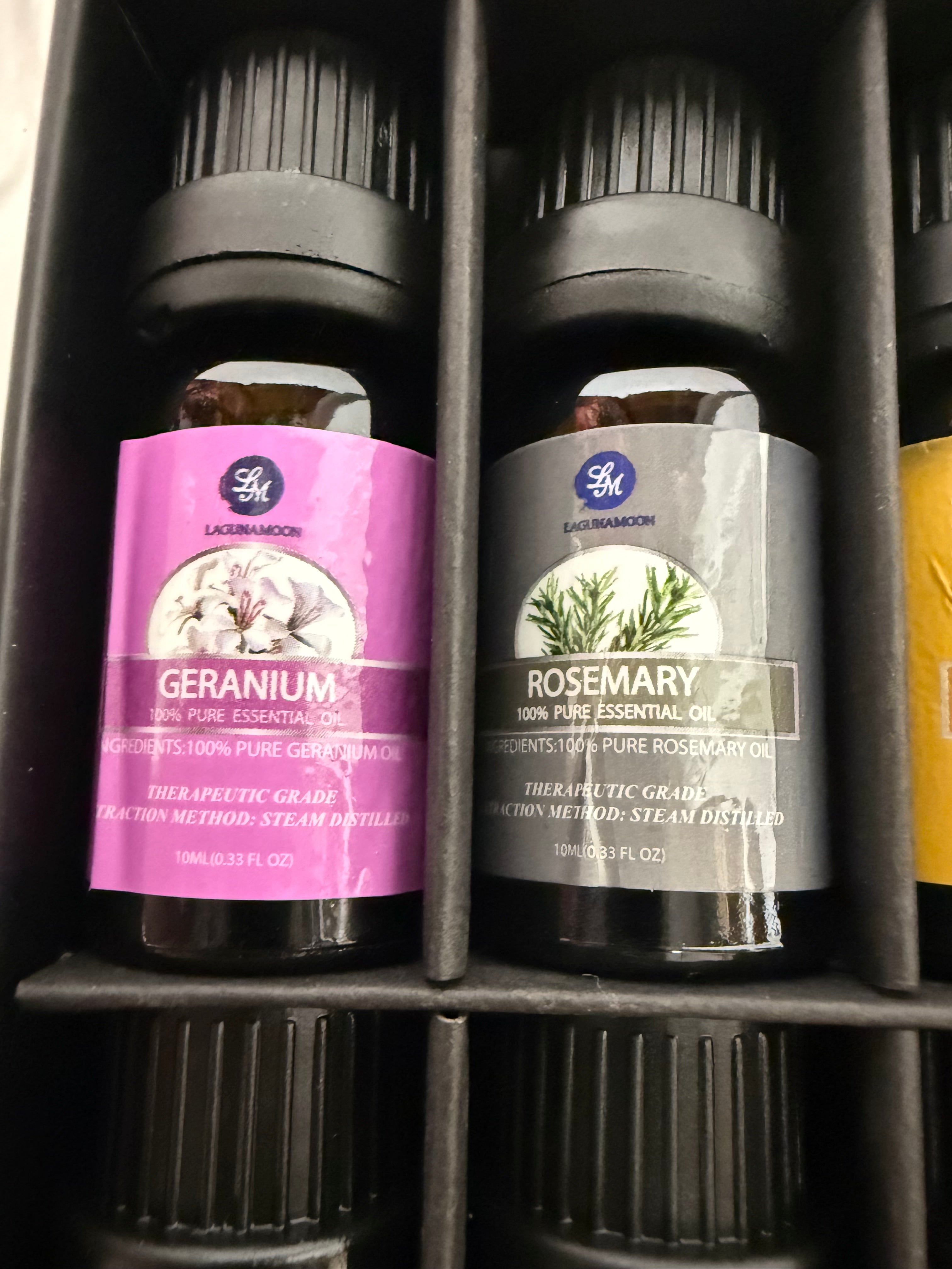LagunaMoon 100% Pure Therapeutic Grade Essential Oils Gift Set | Top 10 Premium Collection | 10 x 10ml