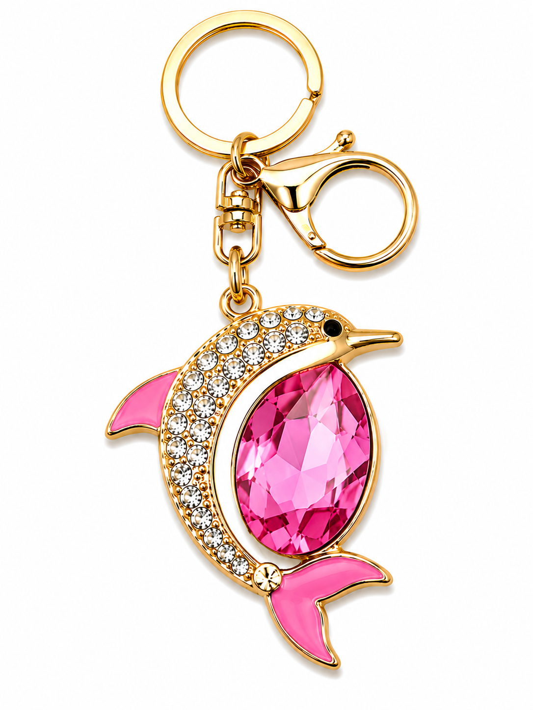 Jeweled Dolphin Crystal Keychain & Bag Charm – 6 Colors