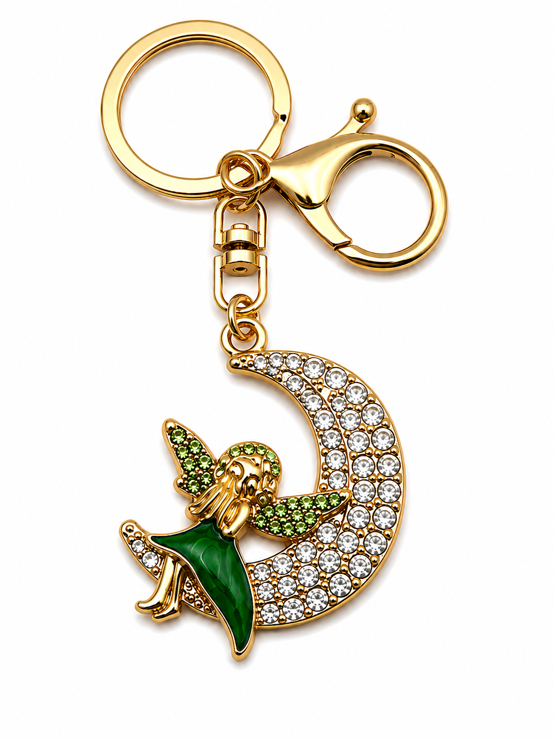 ✨ Fairy on the Moon Rhinestone Keychain & Bag Charm ✨