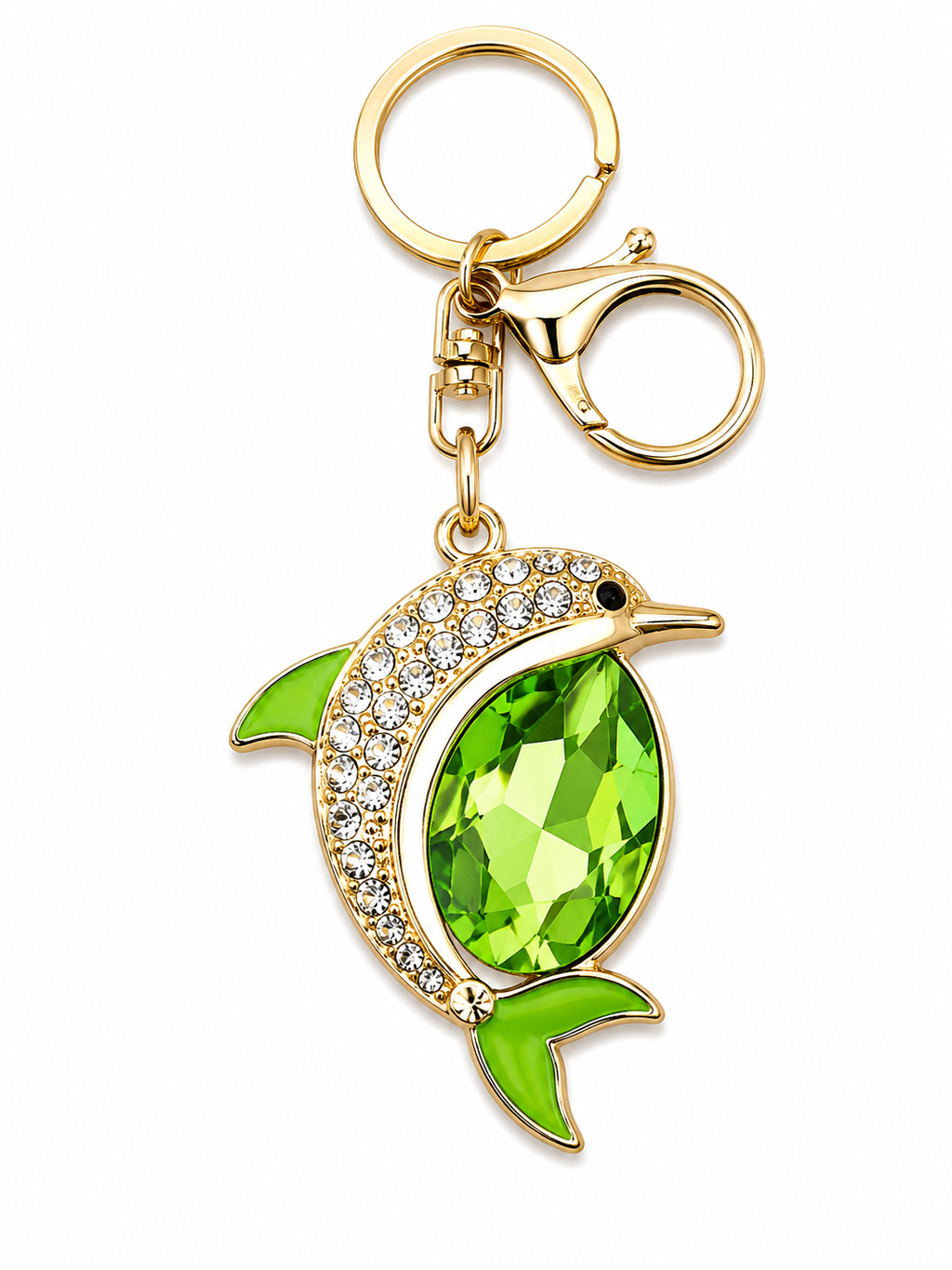 Jeweled Dolphin Crystal Keychain & Bag Charm – 6 Colors