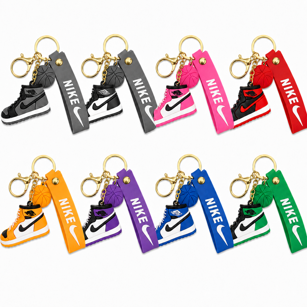 Nike-Style High-Top Sneaker Basketball Keychain & Bag Charm – Multiple Colors