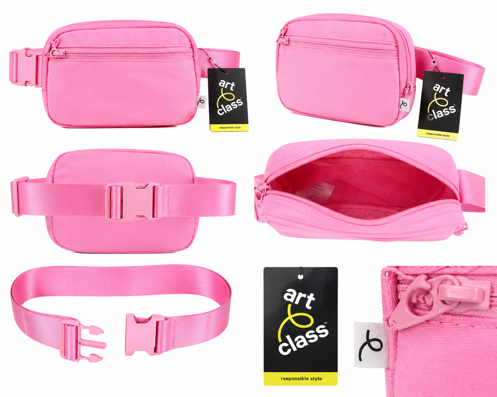 Art Class Kids Pink Belt Bag | Adjustable Waist Pack | Tween Fanny Pack | Travel & Everyday Crossbody