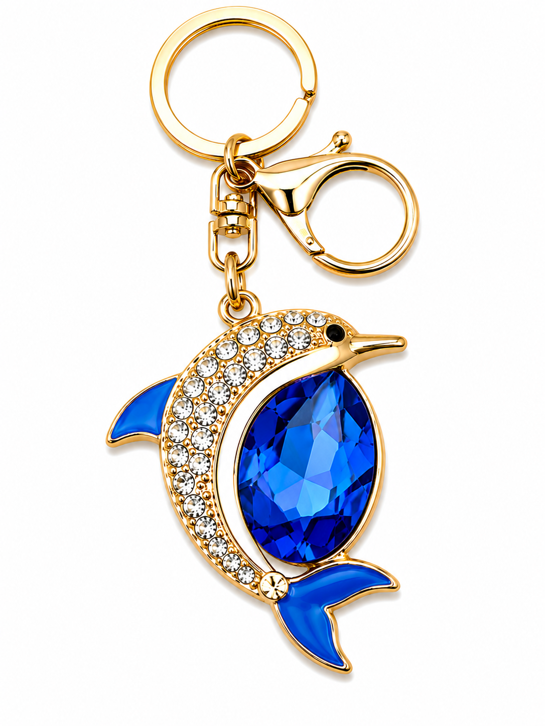 Jeweled Dolphin Crystal Keychain & Bag Charm – 6 Colors