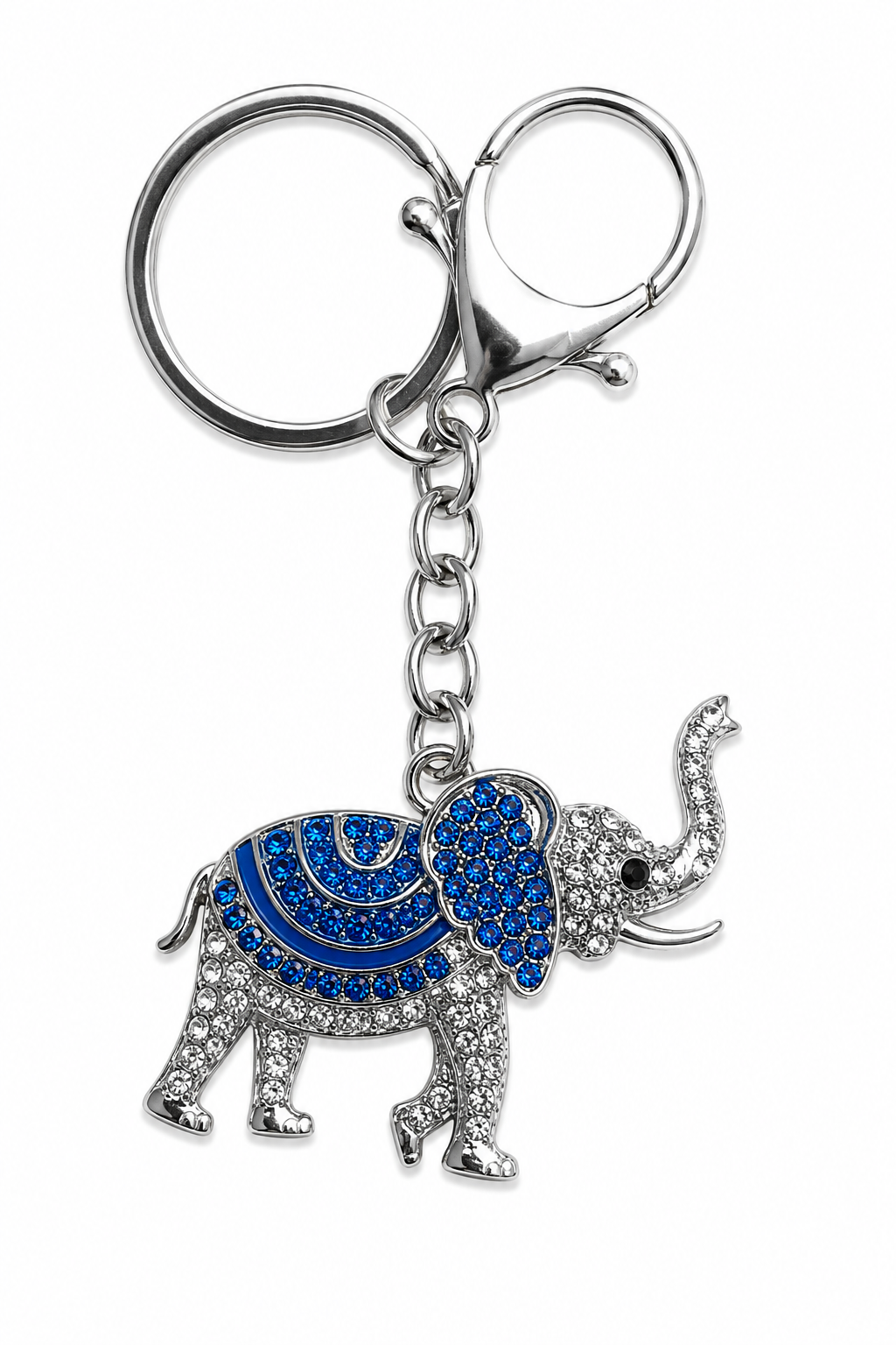 Rhinestone Elephant Keychain & Purse Charm – Trunk Up