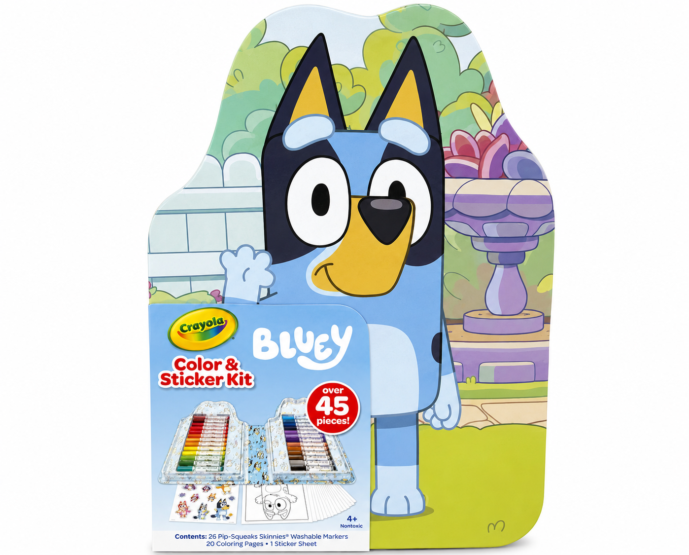 Crayola Bluey Color & Sticker Kit with 26 Washable Markers, Coloring Pages & Stickers | New