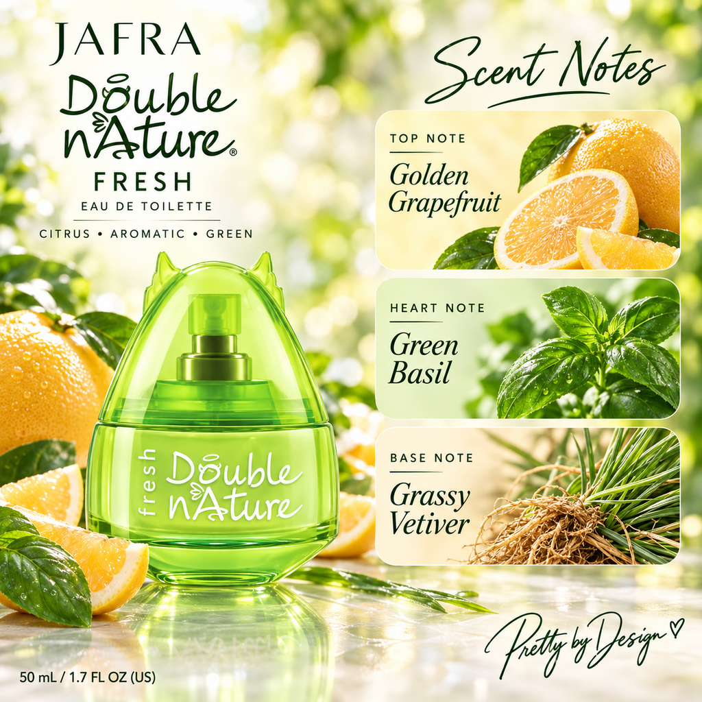 NWT JAFRA Double Nature Fresh Eau de Toilette 1.7 fl oz / 50 mL – Perfume Citrus Green Fragrance