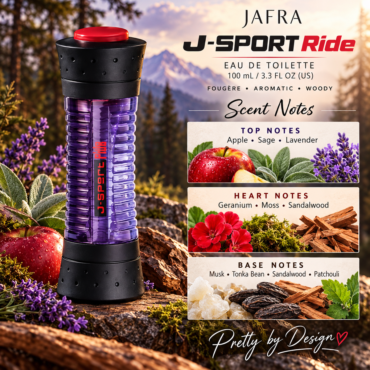 Jafra J-Sport Ride Eau de Toilette for Men 3\.3 fl oz / 100 mL – Cologne