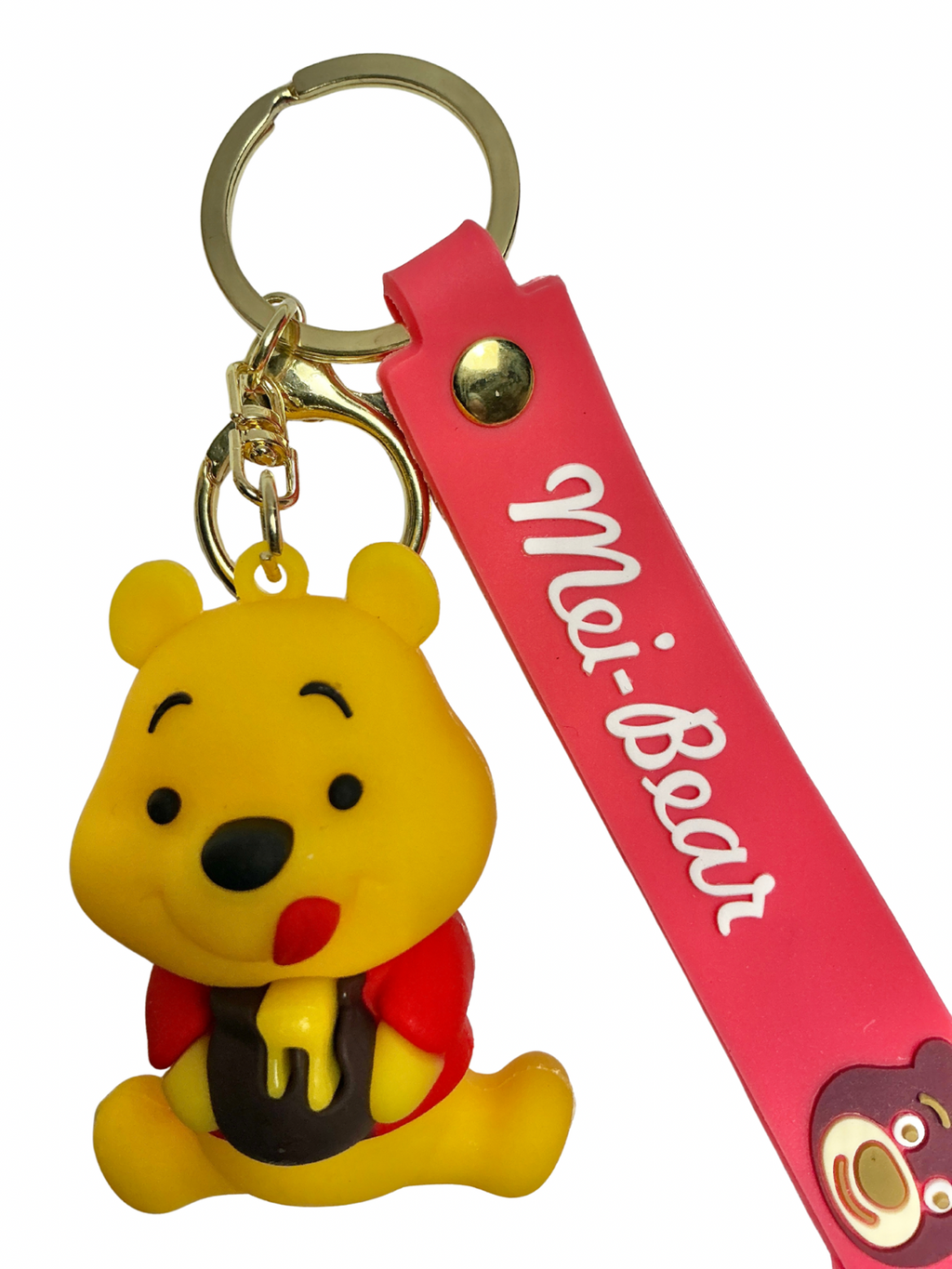 Winnie the Pooh & Friends-Inspired Character Keychains with Wrist Strap and Clasp