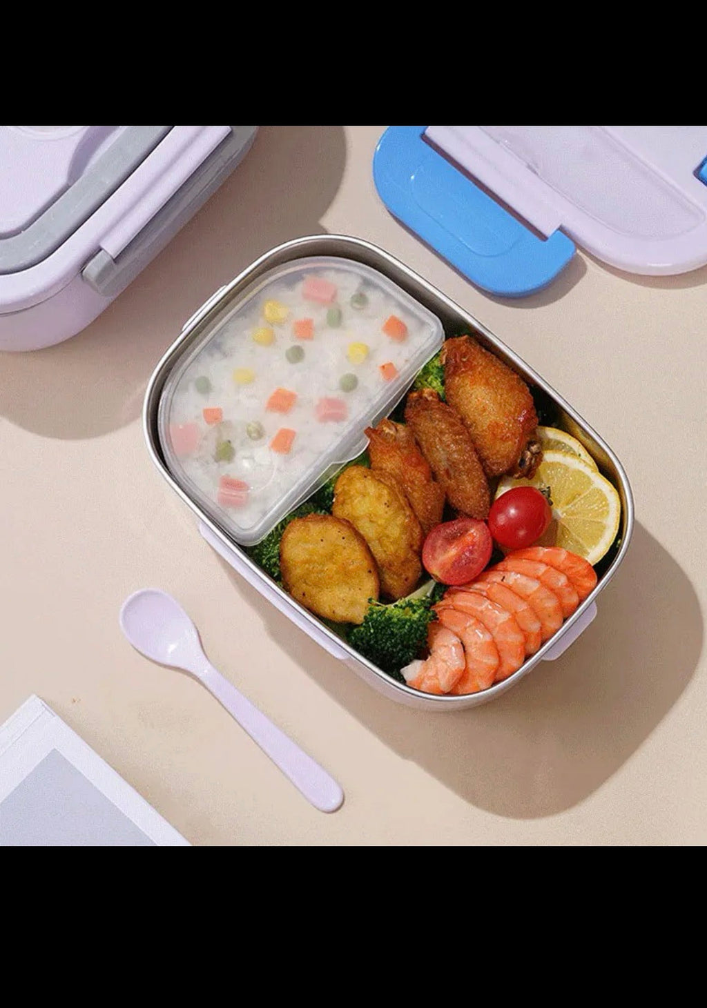 60W Electric Heated Lunch Box for Car & Home with Insulated Carry Bag