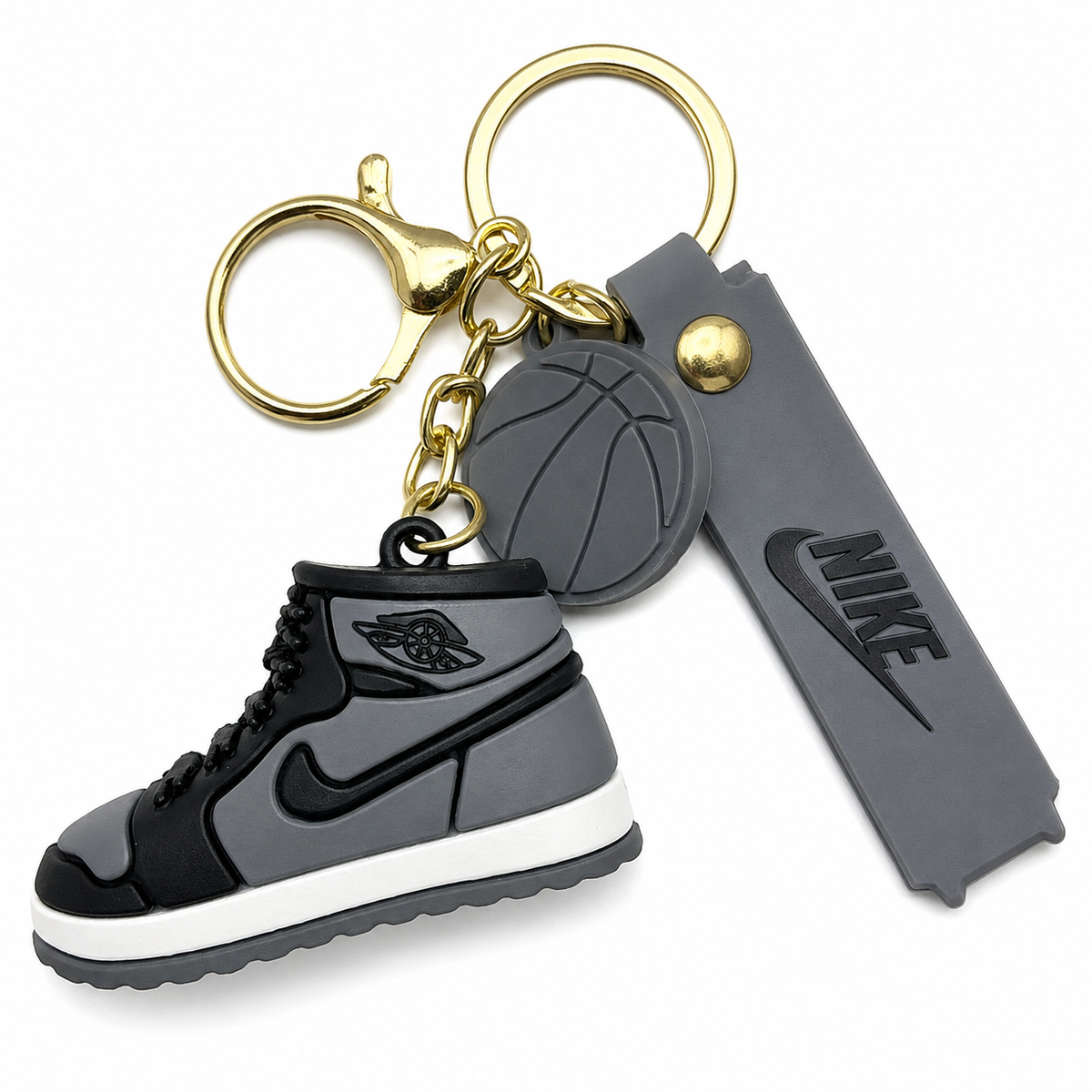 Nike-Style High-Top Sneaker Basketball Keychain & Bag Charm – Multiple Colors