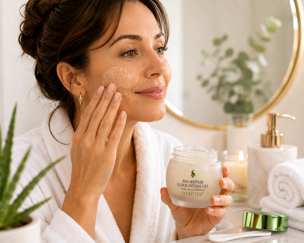 Selected Skin Care Bio-Repair Exfoliating Gel with Aloe Vera, Ginseng & Plant Stem Cells