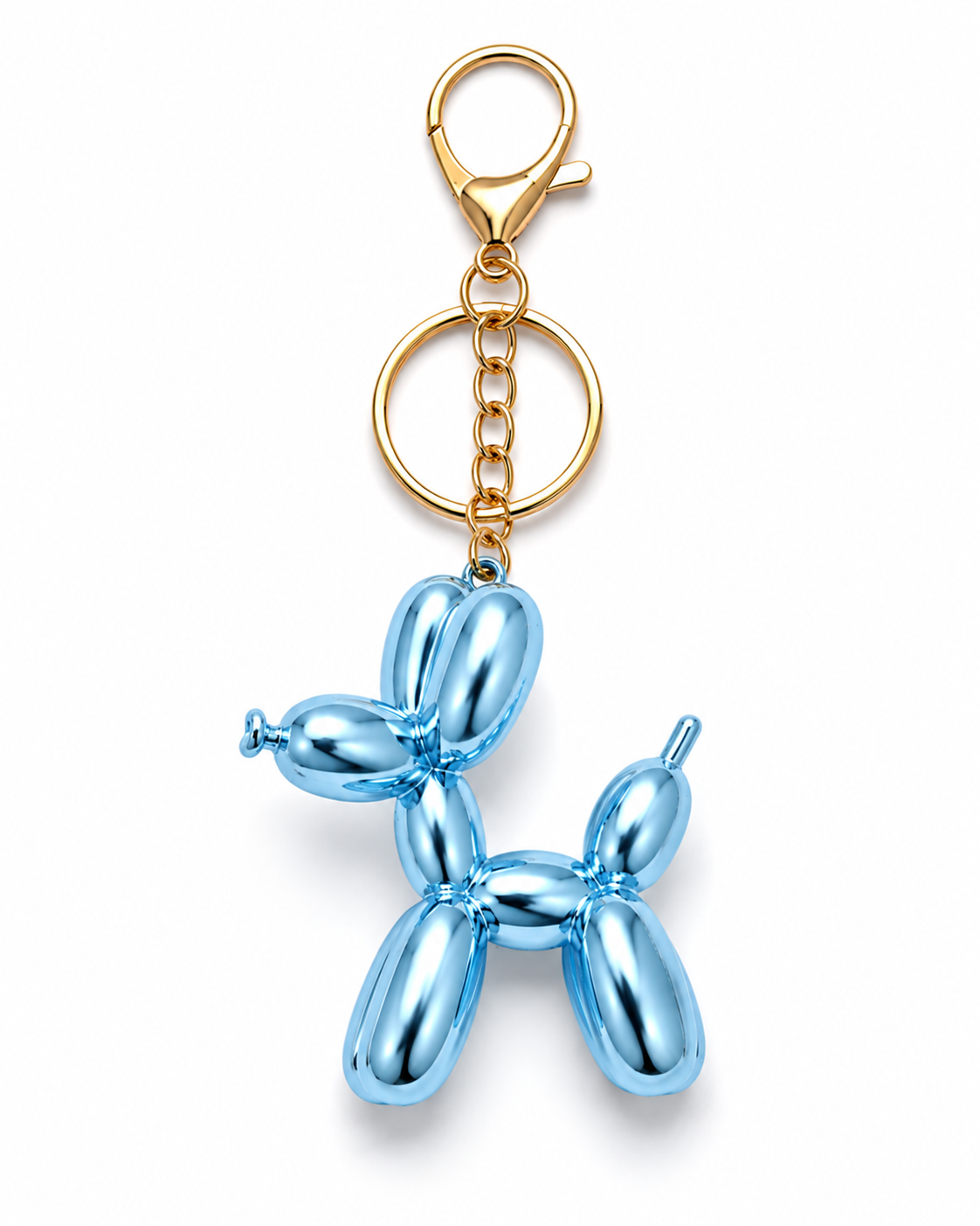 Metallic Iridescent Balloon Dog Keychain – Purse Bag Charm, Backpack Accessory & Dog Lover Gift