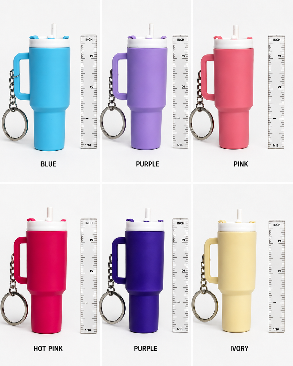 Mini Tumbler Cup Keychain with Removable Lid – Choose Your Color
