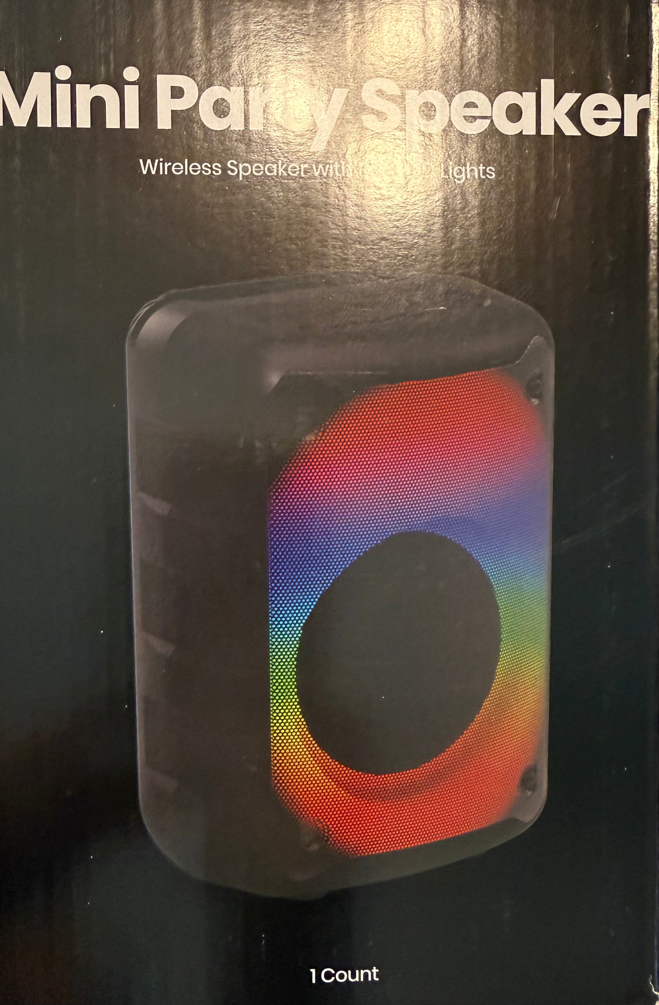 Mini Bluetooth Party Speaker with RGB LED Lights | 5W Wireless Speaker with Phone Holder | Rechargeable 1500mAh