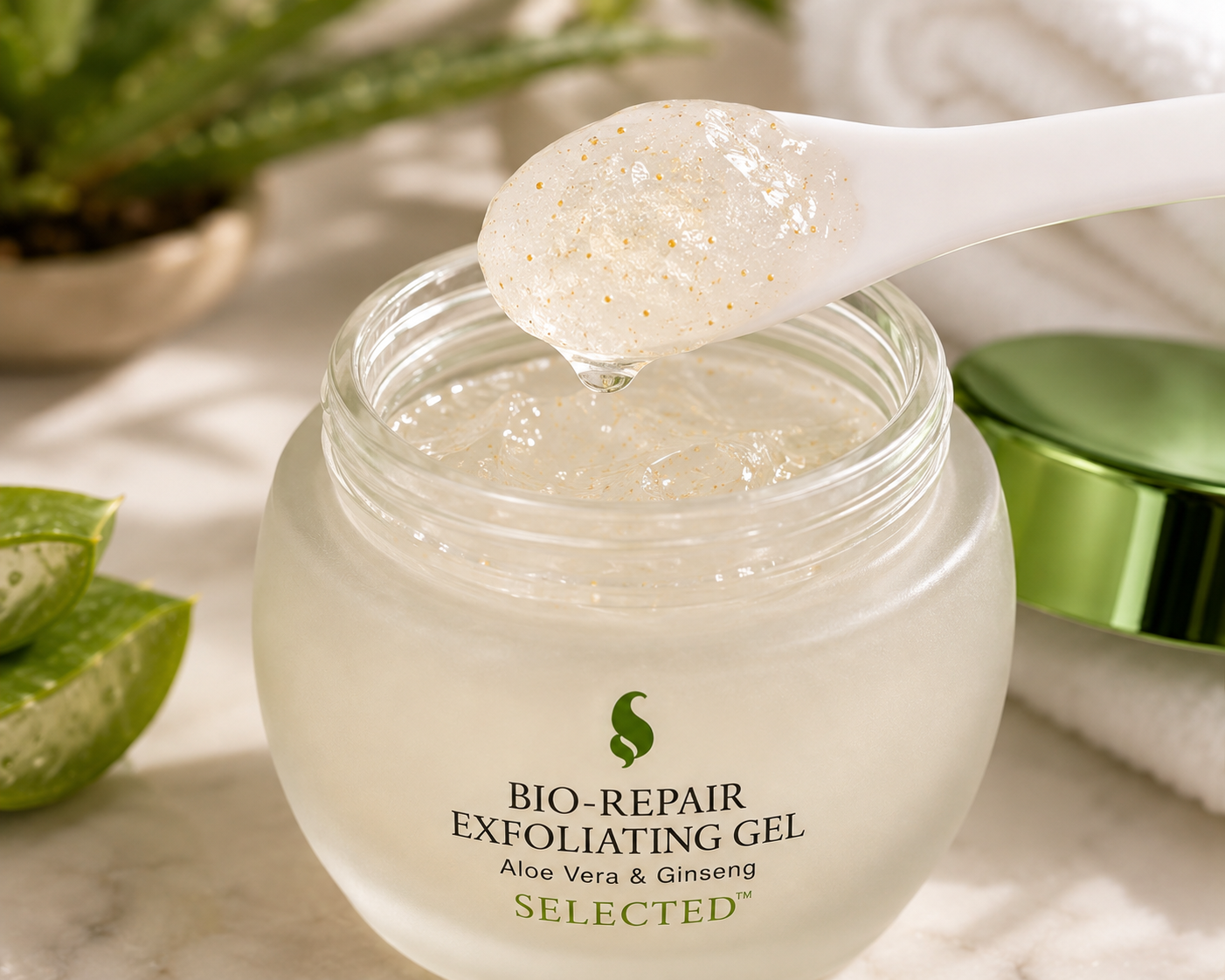 Selected Skin Care Bio-Repair Exfoliating Gel with Aloe Vera, Ginseng & Plant Stem Cells