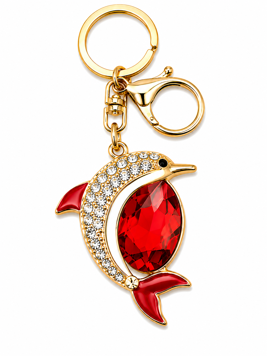 Jeweled Dolphin Crystal Keychain & Bag Charm – 6 Colors