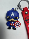 Captain America Figure Keychain with Blue Wrist Strap