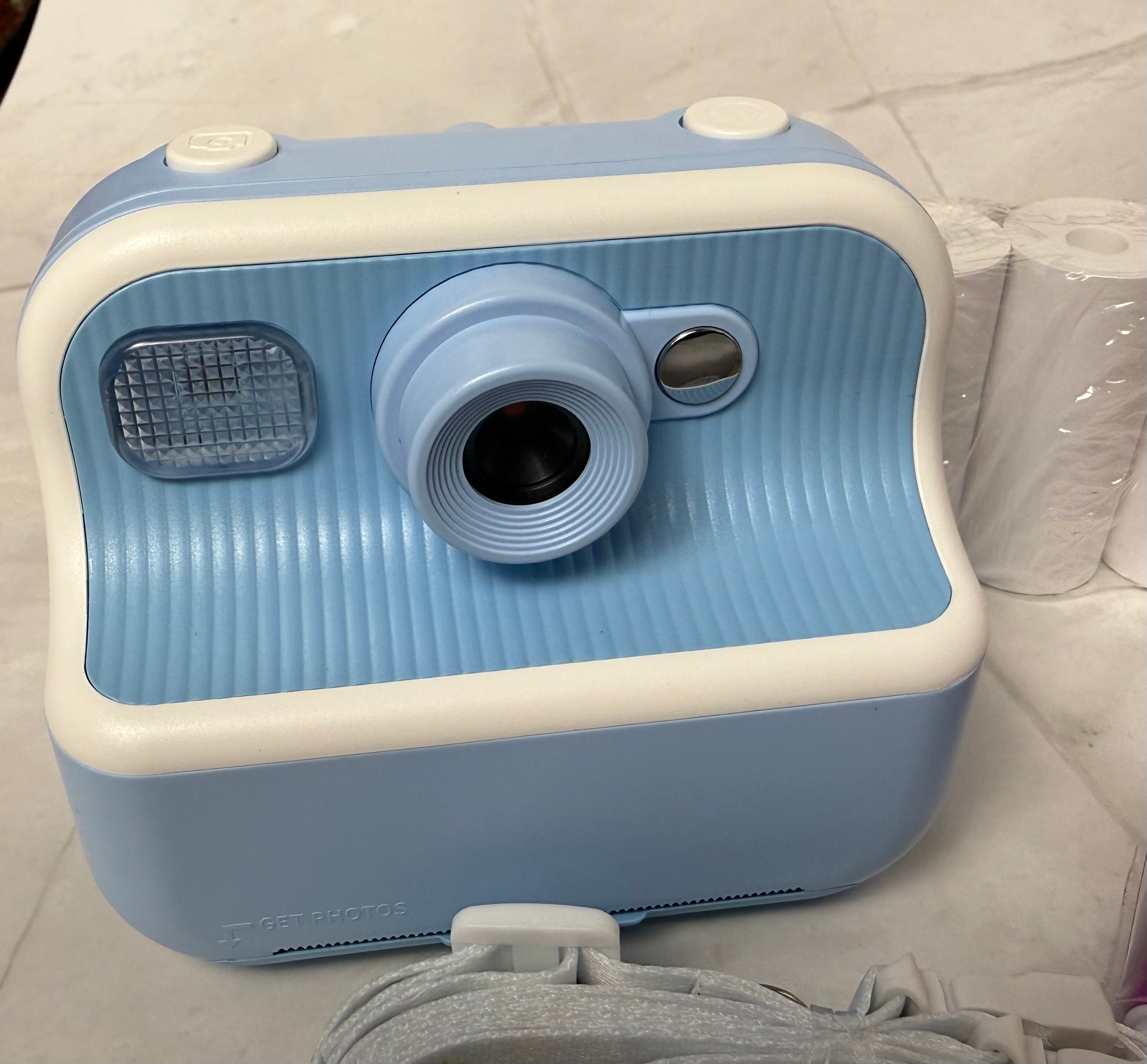 DIY Instant Print Camera for Kids | Blue | Thermal Printing Camera with 3 Paper Rolls, Markers & USB Cable | Ages 3+