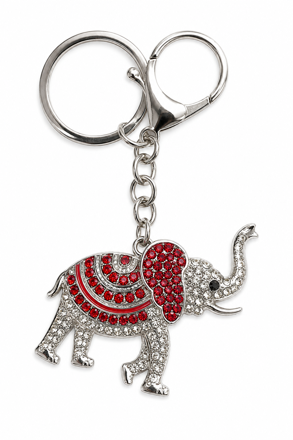 Rhinestone Elephant Keychain & Purse Charm – Trunk Up