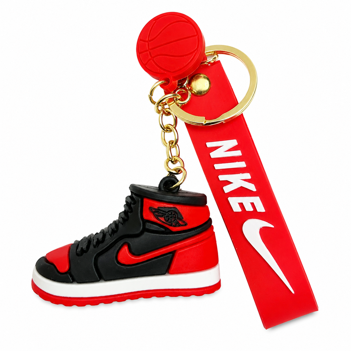 Nike-Style High-Top Sneaker Basketball Keychain & Bag Charm – Multiple Colors