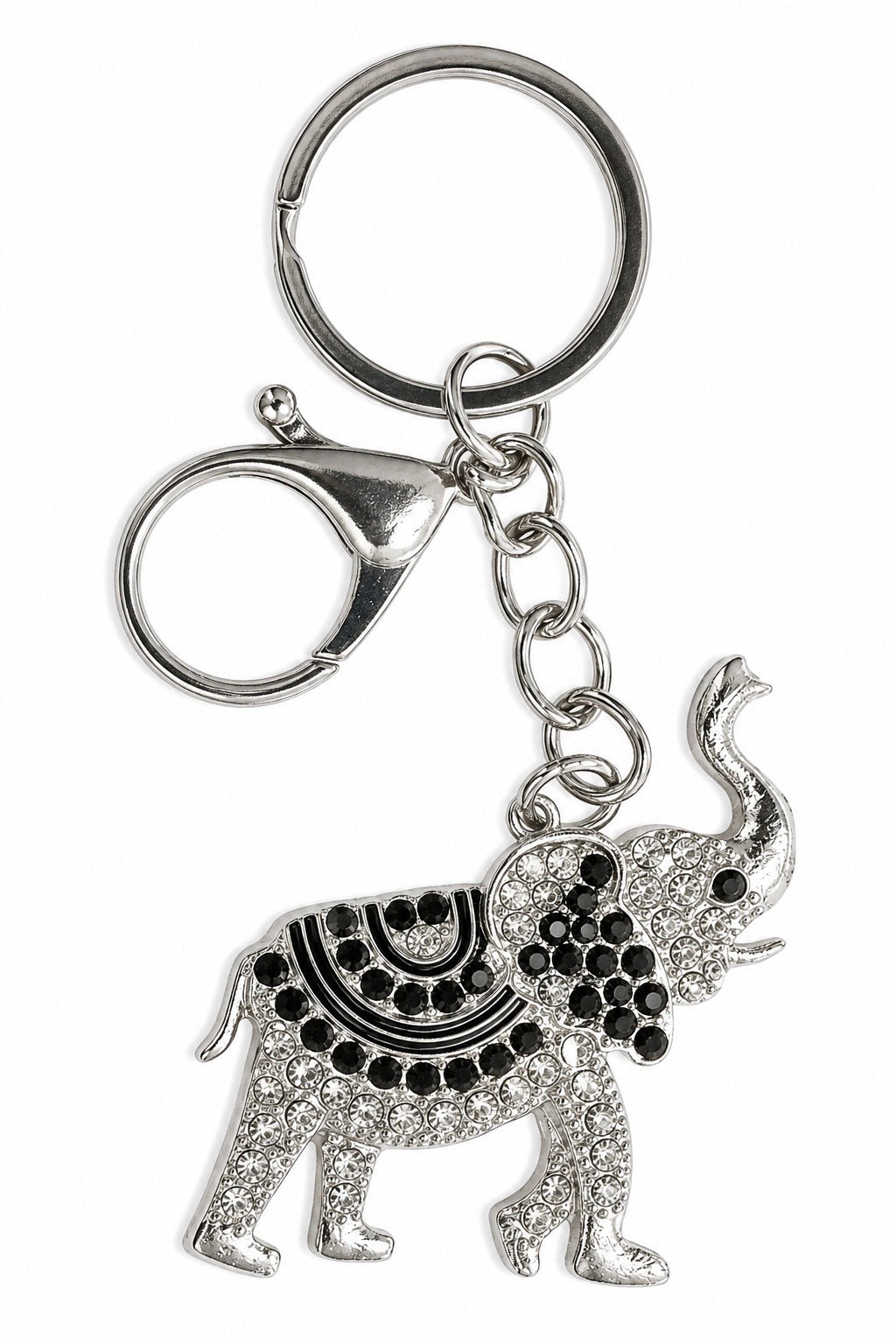 Rhinestone Elephant Keychain & Purse Charm – Trunk Up