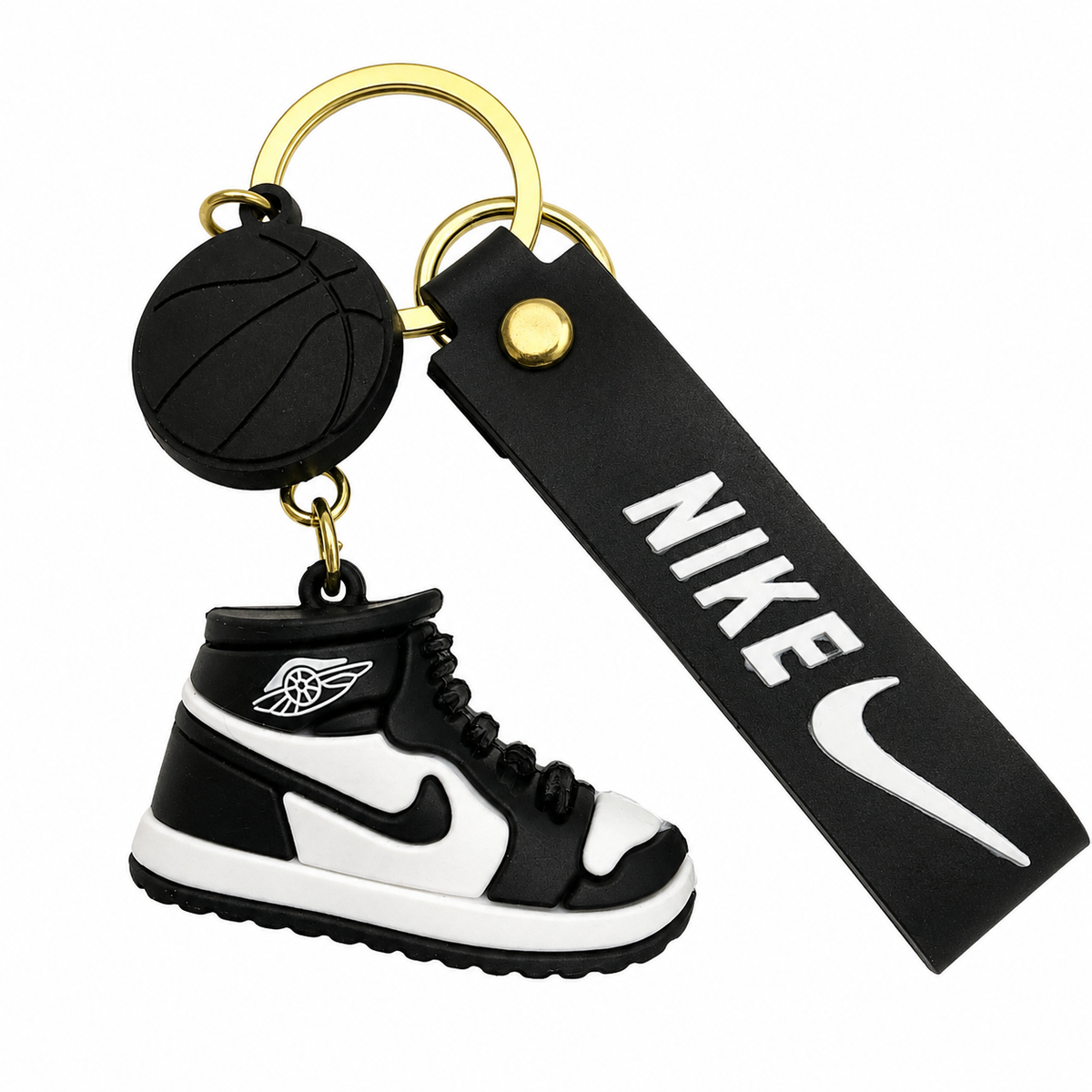 Nike-Style High-Top Sneaker Basketball Keychain & Bag Charm – Multiple Colors