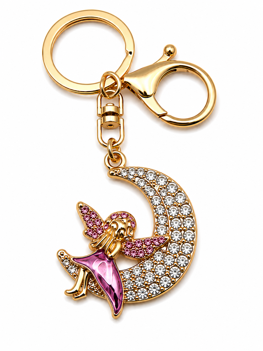 ✨ Fairy on the Moon Rhinestone Keychain & Bag Charm ✨
