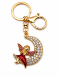 ✨ Fairy on the Moon Rhinestone Keychain & Bag Charm ✨
