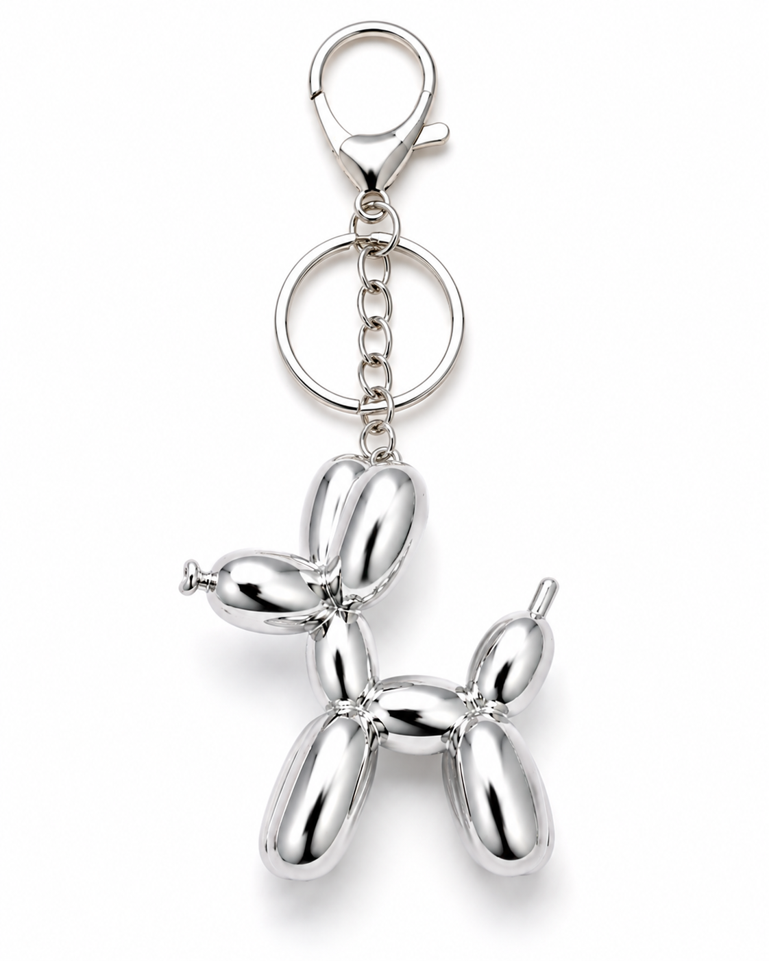 Metallic Iridescent Balloon Dog Keychain – Purse Bag Charm, Backpack Accessory & Dog Lover Gift