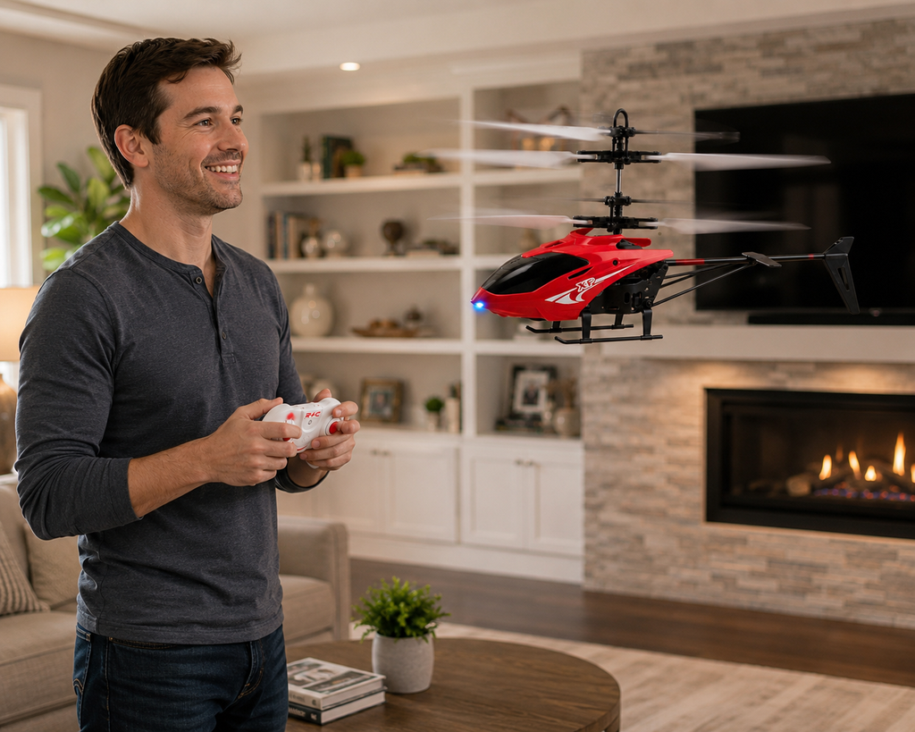 Aviator Infrared Remote Control Helicopter with LED Light | USB Rechargeable Indoor Flying Toy