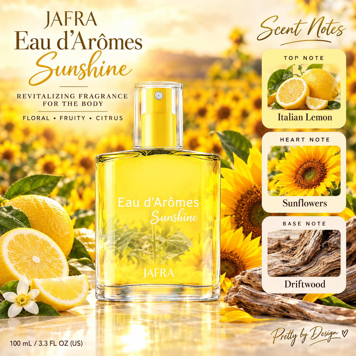 JAFRA Eau d’Arômes Sunshine Women’s Perfume 3.3 fl oz – Citrus Floral Fragrance Spray ☀️