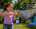 Sun Squad Hand Crank Bubble Blower with 4 oz Bubble Solution | No Batteries Required | Ages 3+ | New
