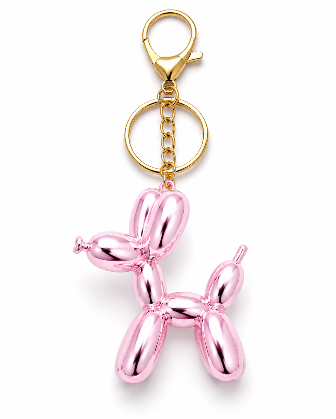 Metallic Iridescent Balloon Dog Keychain – Purse Bag Charm, Backpack Accessory & Dog Lover Gift