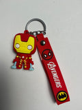 Iron Man Figure Keychain with Red Avengers Wrist Strap