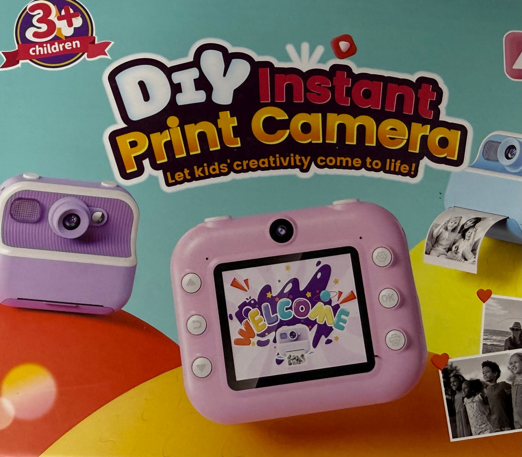DIY Instant Print Camera for Kids | Blue | Thermal Printing Camera with 3 Paper Rolls, Markers & USB Cable | Ages 3+