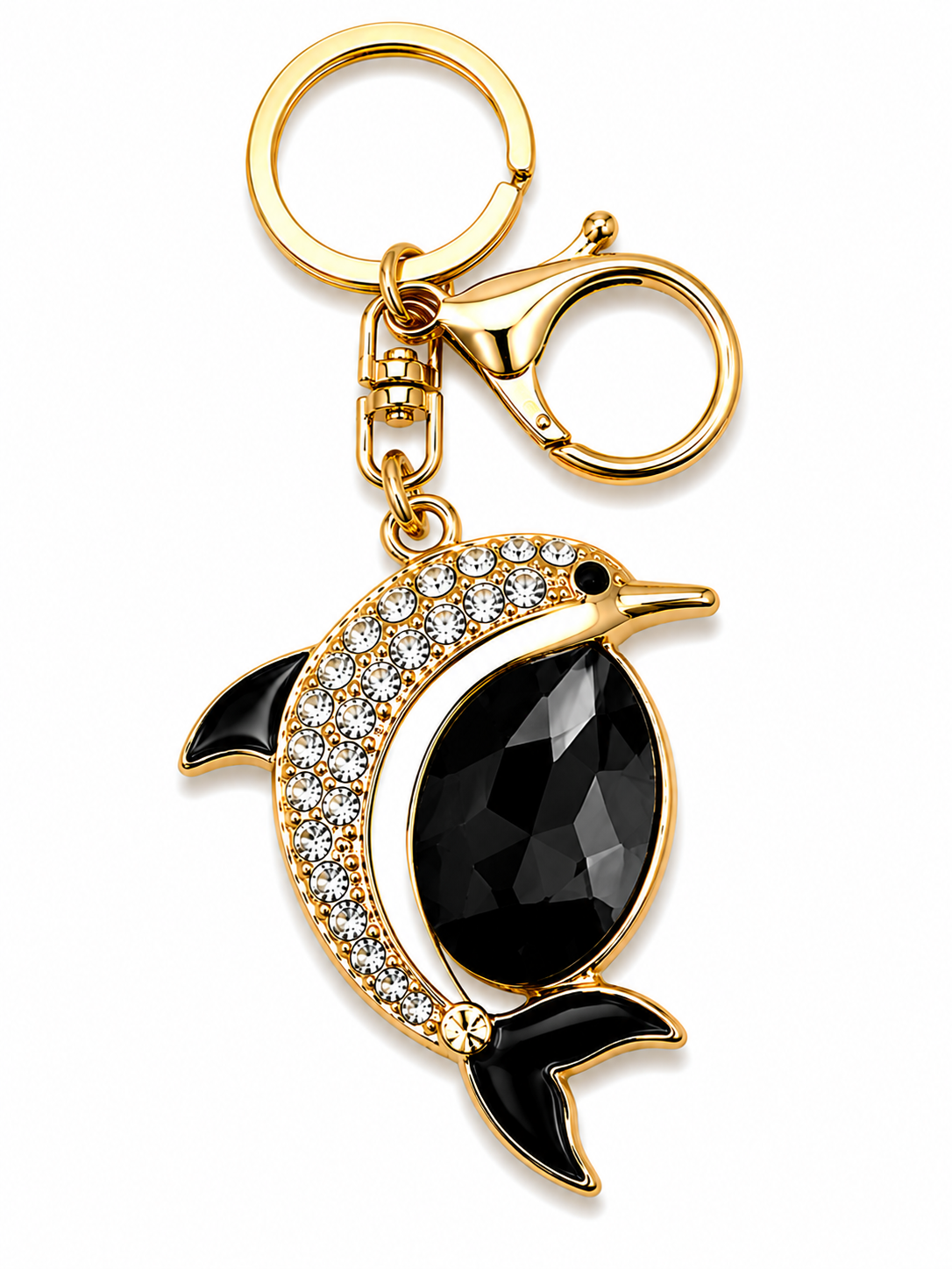 Jeweled Dolphin Crystal Keychain & Bag Charm – 6 Colors