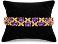 Stainless Steel Gold-Tone Purple Crystal Rhinestone Bracelet – 7”