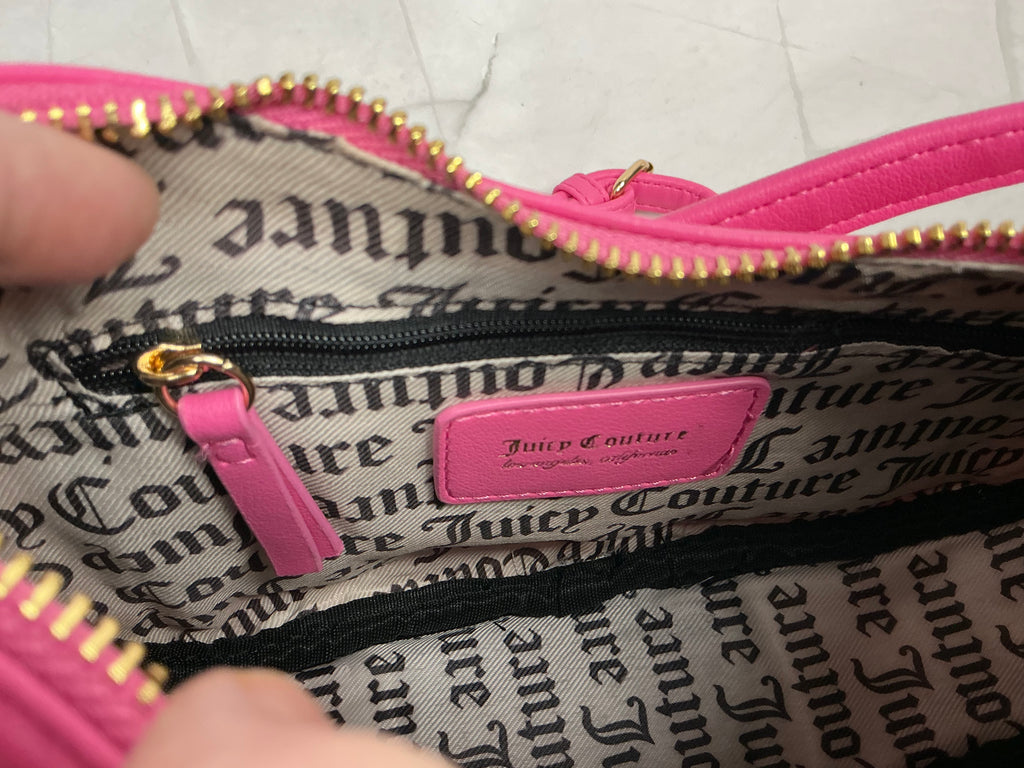 Juicy Couture Pink Rhinestone Logo Crossbody Shoulder Bag Heart Charm NWT
