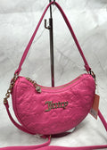 Juicy Couture Pink Rhinestone Logo Crossbody Shoulder Bag Heart Charm NWT